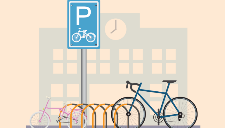 Illustration de : Parking vélos devant l’école maternelle Boileau