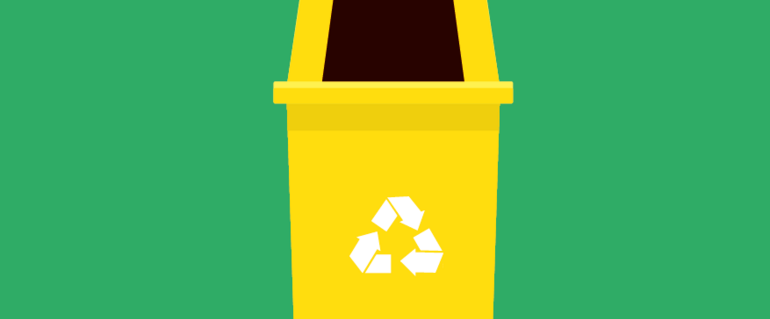 Illustration de : Utiliser des corbeilles jaunes dans les rues de la ville