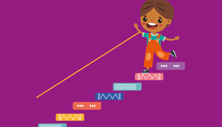 Illustration de : Une rampe d'escalier pour les tout petits à la médiathèque